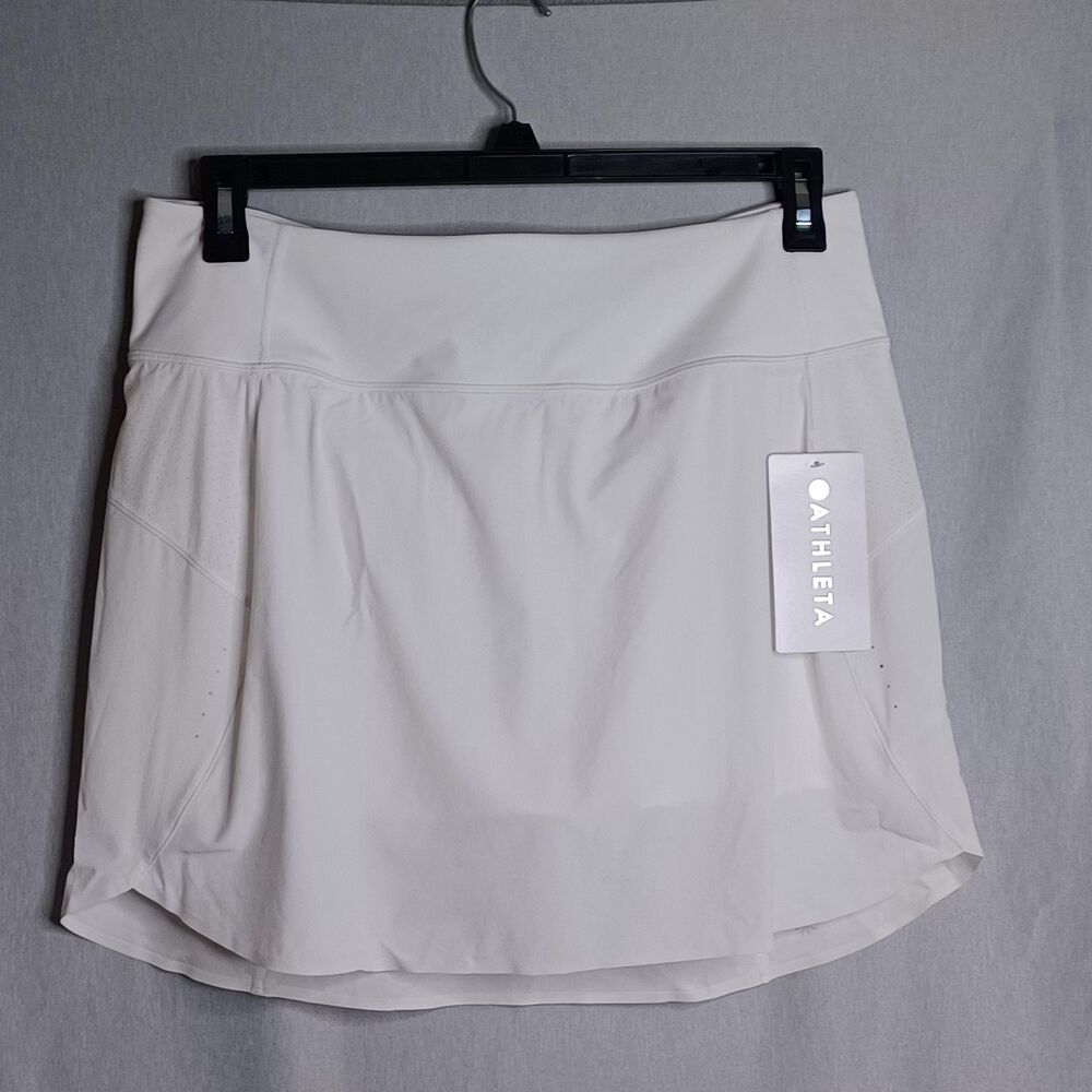 Athleta Skort Womens Large White Run With It 16" Running Built In Shorts